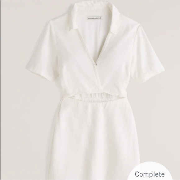 Abercrombie & Fitch Linen-Blend Cutout Shirt Dress BLOGGER'S FAVE! - Picture 4 of 16